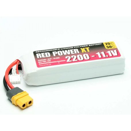 RED POWER 3s 2200mAh 25C (50C) XT-60 - Pichler