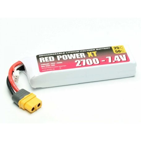RED POWER 2s 2700mAh 25C (50C) XT-60 - Pichler