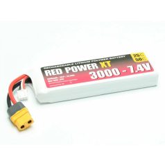 RED POWER 2s 3000mAh 25C (50C) XT-60 - Pichler