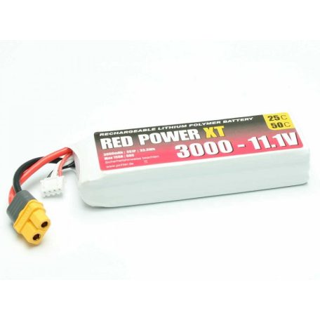 RED POWER 3s 3000mAh 25C (50C) XT-60 - Pichler
