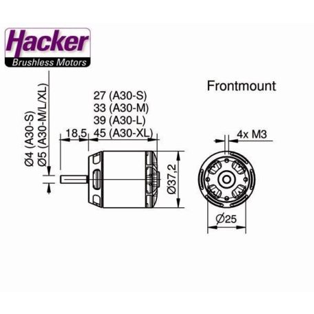 Hacker Motor A30-10 XL V4 177g brushless outrunner