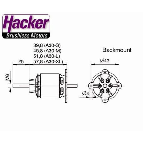Hacker Motor A30-10 XL V4 177g brushless outrunner