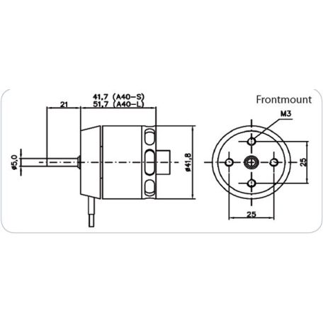BL outrunner motor A40-12s V2 14 pólusú Hacker