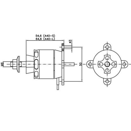 BL outrunner motor A40-12L V2 14 pólusú Hacker