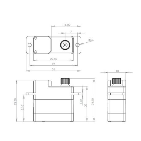 DS450 Digital Servo, Metal Gear, 3,1kg 9,5g - MKS