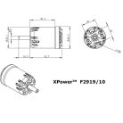 XPower F2919/10 F5J Light Brushless Outrunner Motor 1480KV, 83g