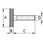 Recézett csavar M4 x 17 mm, rozsdamentes acél - 10 db